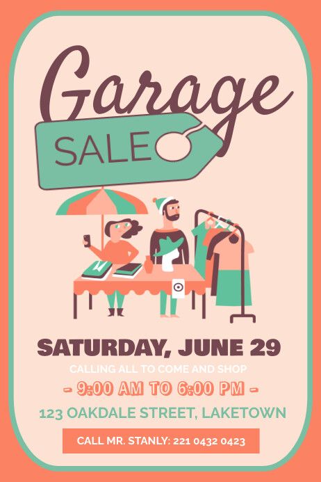 Garage Sale Yard Sale Poster, Flea Market Poster, Market Poster, Promotional Flyers, Online Ads, Garage Sale, Garage Sales, Email Templates, Social Media Graphics