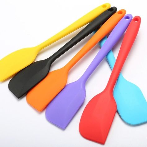 Silicone Spatulas - Heat-Resistant Spatula - Seamless Design - Pro-Grade Non-Stick Silicone Rubber (1-Piece, 5 Color) Cake Spatula, Bar Mix, Cafe Delites, Dough Scraper, Cream Butter, Silicone Spatula, Creamy Garlic, Baking And Pastry, Butter Cake