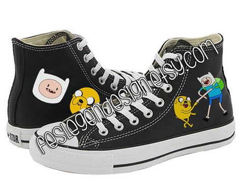 Finn y Jake zapatos Adventer Time, Adventure Time Quotes, Converse Design, Finn And Jake, Geeky Fashion, Inside Joke, Finn The Human, Custom Converse, Shoe Art