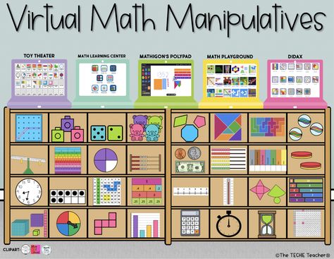 Virtual Math Manipulatives, Teaching Math To Ell Students, Free Sped Resources, Math Sensory Activities, Illustrative Math 3rd Grade, Google Slides For Teachers, Kindergarten Manipulatives, Classroom Manipulatives, Resource Teacher