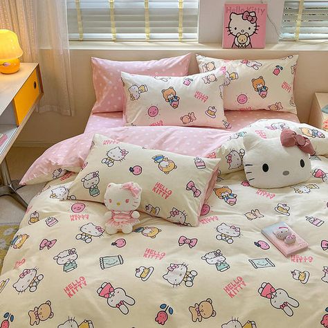 Hello Kitty Bedding Set – Luxandluxy Hello Kitty Girls Room, Hello Kitty Comforter, Hello Kitty Comforter Sets, Hello Kitty Bedsheets, Sanrio Bedding, Hello Kitty Pillow Case, Sanrio Bedroom, Hello Kitty Bedding, Hello Kitty Bed Sheets Queen