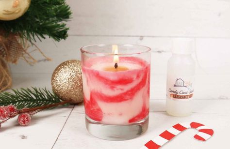 How To Make Candy Cane swirl candles - Cosy Owl Swirl Candles, How To Make Candy, Candle Making Recipes, Candy Cane Candle, Reed Diffuser Bottle, Candy Candle, Essential Oil Reed Diffuser, Christmas Fragrance, Cream Candles