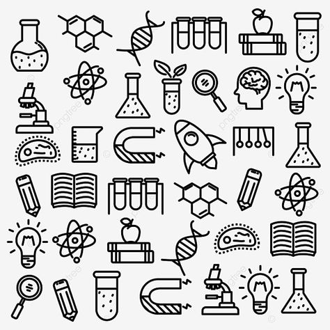 Study Doodle, Medicine Knowledge, Atom Structure, Biology Drawing, Physics Paper, Science Symbols, Science Drawing, Science Doodles, Science Clipart