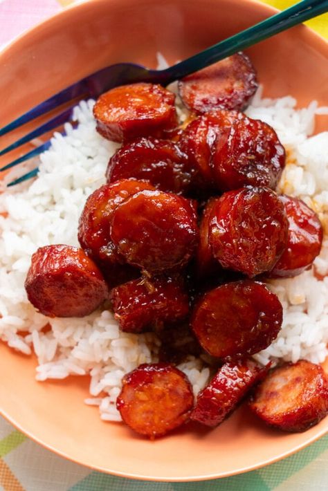 Kielbasa Sweet And Sour, Keilbasa Recipes Glazed, Sweet Kielbasa Recipes, Kielbasa Recipes Oven, Recipes For Kielbasa Sausage, Candied Sausage, Recipes With Polska Kielbasa, Chicken Kielbasa Recipes, Cabassa Sausage Recipe