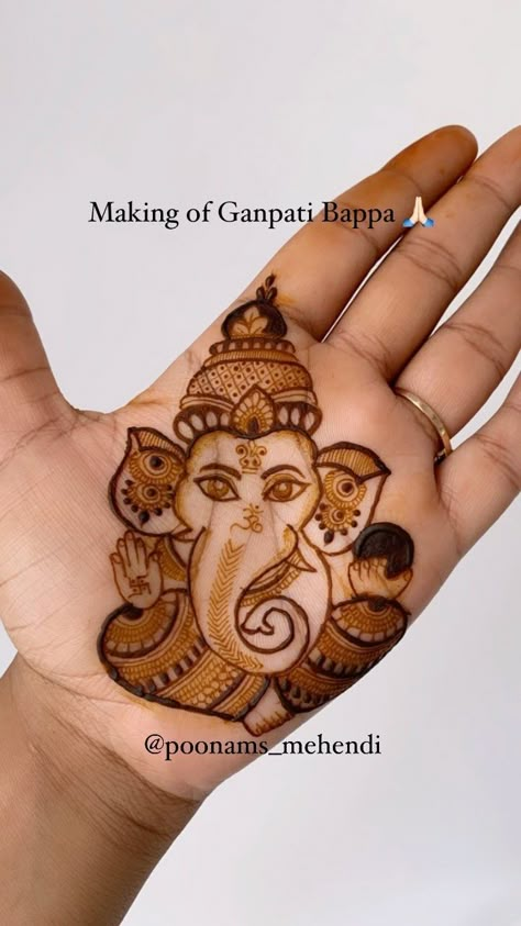 Ganeshji In Mehndi, Ganpati Mendhi Designs, Bappa Mehndi Designs, Ganpati Mendhi Design, Ganapati Mehandi Design, Ganpati Bappa Mehendi Designs, Vinayagar Mehandi Design, Ganpati Mehndi Design Bridal, Ganpati Mehndi Design Easy