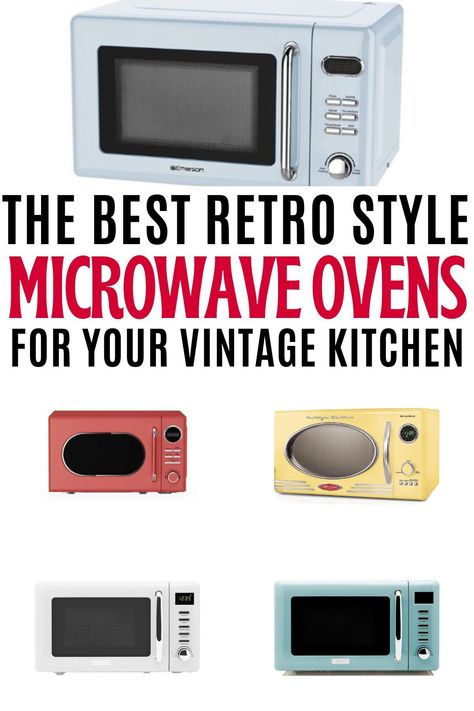 Are you daydreaming about a kitchen that transports you back in time with its charming retro aesthetic? Look no further! A stylish retro microwave is the ideal centerpiece to kickstart your journey towards the vintage-inspired kitchen of your dreams. Over The Stove Microwave, Vintage Microwave, Retro Microwave, Vintage Homemaking, Compact Microwave, Microwave Range Hood, Retro Refrigerator, Vintage Inspired Kitchen, Countertop Microwave Oven