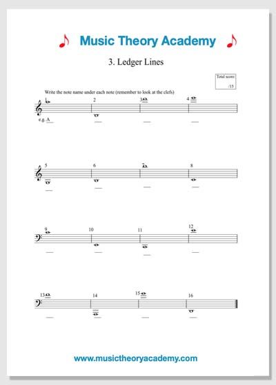 Test your knowledge of Ledger Lines in both Bass Clef and Treble Clef with this worksheet. Click on the link to download the answer sheet. Treble Clef Worksheet, Piano Theory Worksheets, Music Rhythm Worksheets, Free Music Theory Worksheets, Piano Worksheets, Free Music Worksheets, Rhythm Worksheets, Bass Clef Notes, Beginner Piano Lessons