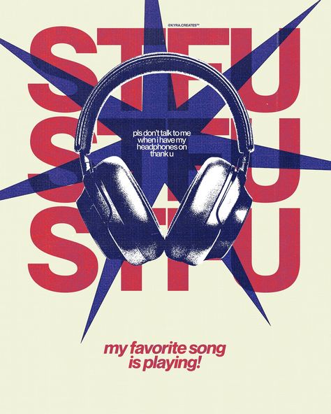 me when this billie’s song plays💥💥 - - - #poster #posterdesign #posterdesigncommunity #posterdesigner #artph #graphicdesign #graphicdesigner #graphicvault #typography #typographicposter #adobe Music Room Posters Aesthetic, Cool Fonts For Posters, Cool Retro Posters, Retro Artist Posters, Tech Graphic Design Poster, Poster Designs For Events, Bedrooms With Posters, Unique Typography Design, Headphones Graphic Design