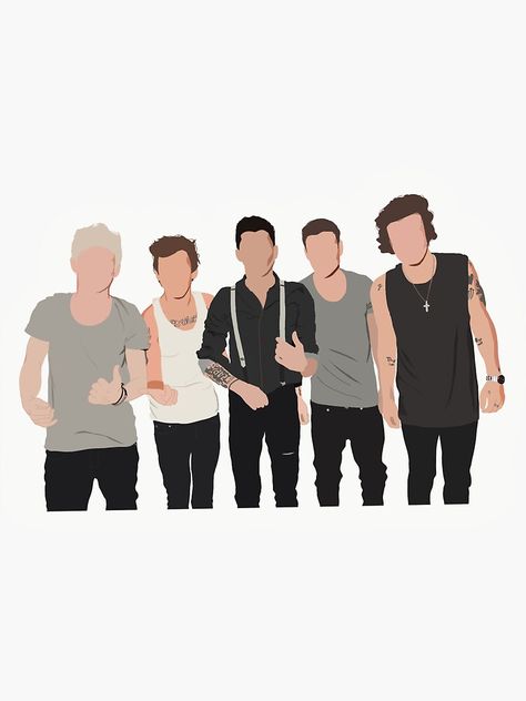 One Direction Tshirt Ideas, One Direction Illustration, One Direction Painting Ideas, One Direction Outline, One Direction Painting, Stickers One Direction, 1d Drawings, One Direction Drawings, One Direction Art