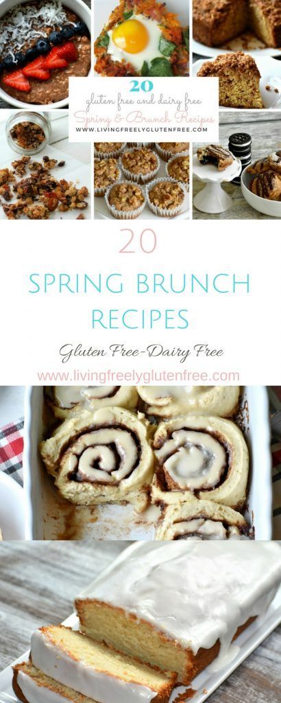 20 Gluten Free and Dairy Free Brunch Recipes perfect for Easter and Spring.  #glutenfree #glutenfreerecipes #dairyfree #dairyfreerecipes #brunch #brunchideas #easter #easterrecipes #breakfast #lunch #dessert #delicious Spring Brunch Ideas, Weekend Breakfast Recipes, Gluten Free Brunch Recipes, Luncheon Menu, Gluten Free Brunch, Gluten Free Easter, Spring Recipes Dessert, Ladies Brunch, Brunch Decor