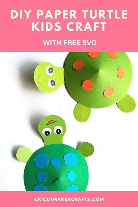 DIY paper turtle, Cricut kids craft with FREE SVG cut file, kids activities Fun Cricut Kids Crafts - Cricut projects to make with kids with FREE SVG cut files. Cricut preschool projects, useful crafts for kids, crafts for 6 year old boys, easy kids crafts, crafts for kids to do at home, kids- creative activities at home, kids craft ideas, free kids crafts, arts and crafts to do at home, art and craft ideas for kids, craft ideas for kids with paper, craft activities for kids Easy Turtle Crafts For Preschoolers, Easy Art And Craft For Preschoolers, Easy Paper Crafts For Preschoolers, 3d Art And Craft For Preschool, Craft Ideas For 6 Year, Turtle Art And Craft, Art For 5 Yrs Old, Crafts For Kids 6 Year, Easy Crafts For Elementary Students