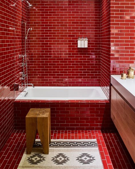 Red tile bathroom