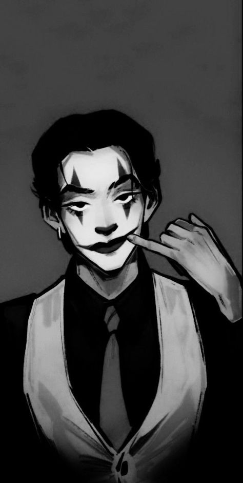 Clown Wallpaper Aesthetic Dark, Clown Wallpaper Aesthetic, Demon Shadow, Eyes Drawing Tumblr, Black Joker, Joker Drawings, Circus Characters, Boy Sketch, Dark Circus