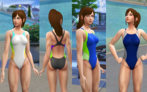 Mod The Sims - Updated. One Piece Racerback Swimsuit, 15 Colours. Racerback Swimsuit, Sports Swimsuits, 4 Characters, Clothing Female, Sims 4 Characters, Female Clothes, Sims 4 Update, Sims 4 Cas, Sport Swimwear