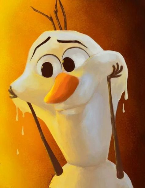 Olaf...melting Olaf Pictures, Olaf Drawing, Frozen Painting, Disney Sidekicks, Frozen Fan Art, Disney Paintings, Disney Artwork, Disney Princess Pictures, Art Disney