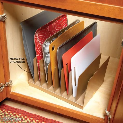 Under Cabinet Drawers, Inside Cabinets, Kitchen Organization Diy, Organisation Hacks, Shelf Liner, Sink Storage, Kitchen Cabinet Organization, Family Handyman, Cabinet Organization