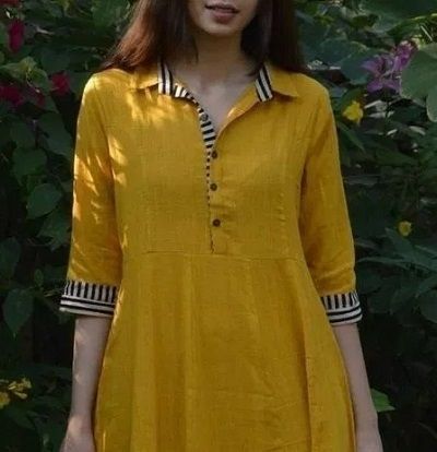 Kurti Neck Designs Latest Fashion, Dasara Wishes, Collar Kurti Design, Plain Kurti Designs, Kurti Neck Design, Collar Kurti, Plain Kurti, Dresses Patterns, Simple Kurta