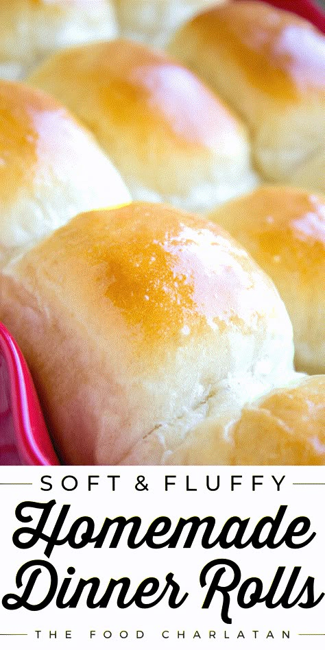 Famous Buttery Dinner Rolls from The Food Charlatan. These buttery Dinner Rolls are so light, so fluffy, with SO much heavenly buttery goodness. Who needs dinner when you've got these dinner rolls?? I could eat the whole batch. #dinner #rolls #bread #butter #fluffy #golden #best #soft #homemade Best Homemade Dinner Rolls, Dinner Rolls Recipe Homemade, Buttery Dinner Rolls, Dinner Roll Recipe, Thanksgiving Rolls, Yeast Rolls Recipe, No Yeast Dinner Rolls, Fluffy Dinner Rolls, The Food Charlatan