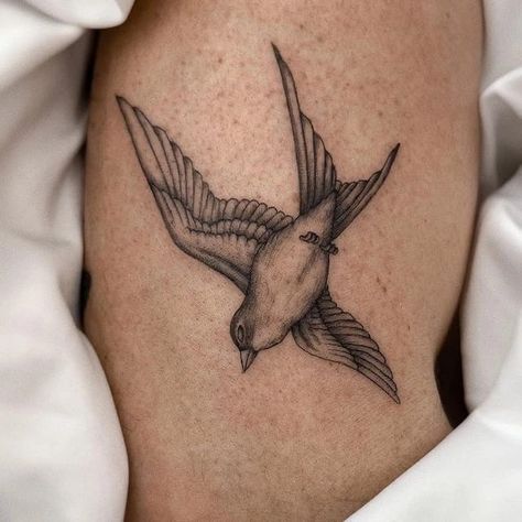 Finch Tattoo, Lark Bunting, Lark Tattoo, Tattoo Birds, Bunting Bird, Bird Tattoo, Birds Tattoo, Leaf Tattoos, Make Art