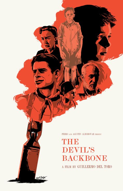 The Devil's Backbone poster by Matt Talbot The Devils Backbone, Guillermo Del Toro Art, The Devil's Backbone, Devils Backbone, Breaking Bad Movie, Horror Classics, Horror Prints, Logos Photography, Typography Images