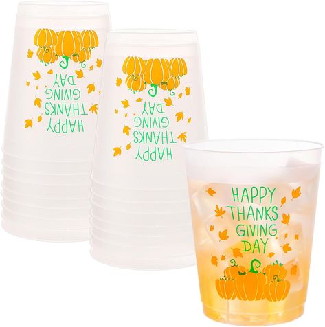 16 PCS Thanksgiving Plastic Cups 16oz Pumpkins Cups - Fall Cups - Thanksgiving Disposable Cups Perfect for Party & Wedding & Picnics & Ceremonies & Thanksgiving. #CommissionsEarned Fall Cups, Pumpkin Cups, Drinking Hot Water, Plastic Pumpkins, Picnic Wedding, Disposable Cups, Plastic Cups, Cute Pumpkin, Silk Screen Printing