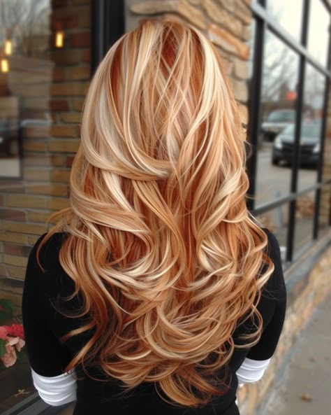 #hairstyleinspo #hairgoals #hairtrends #hairstyleideas #hairinspiration #hairtutorial #hairtransformation #hairlove #hairstyleoftheday #hairfashion Copper Highlights With Blonde, Blond To Red Hair Ombre, Redheads With Blonde Highlights, Blonde And Cowboy Copper Highlights, Strawberry Blonde And White Hair, Strawberry Blonde Hair With Red Highlights, Blonde And Red Hair Highlights, Red Hair Blonde Highlights Balayage, Timeless Hair Color