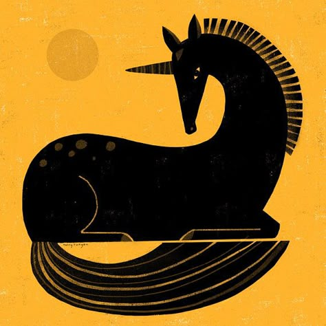 Terry Runyan, Painting Horse, Black Unicorn, Horse Illustration, Unicorn Art, Love Illustration, Mellow Yellow, Horse Art, Society6 Art