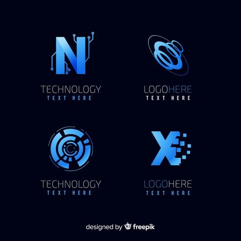 Technology logo collection Free Vector | Free Vector #Freepik #vector #freelogo #freebusiness #freetechnology #freegeometric Technology Bulletin Board, Technology Design Graphic, Technology Quotes, Primitive Technology, Inspiration Logo Design, Etiquette Vintage, Vector Technology, Technology Hacks, Teaching Technology