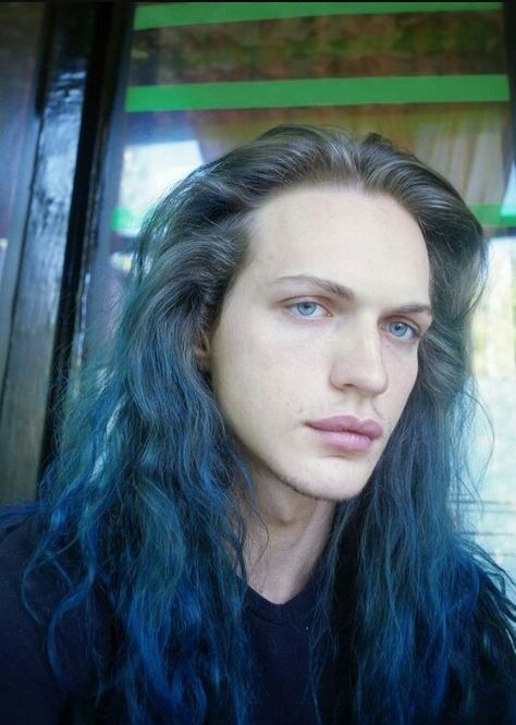 Sweet and interesting guy with gorgeous blue hair... Metalhead Boy, Danila Kovalev, Harry Styles Haircut, Long Hair Color, Pretty Ppl, Character Inspo, Long Curly Hair, Long Hair Styles Men, Green Hair