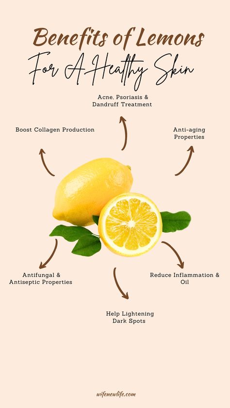 Lemon Skin Benefits, Lemon Benefits For Skin, Using Lemons, Health Benefits Of Collagen, Lemon Skin, Benefits Of Lemon, Foods For Healthy Skin, Lemon Health Benefits, Insta Reels