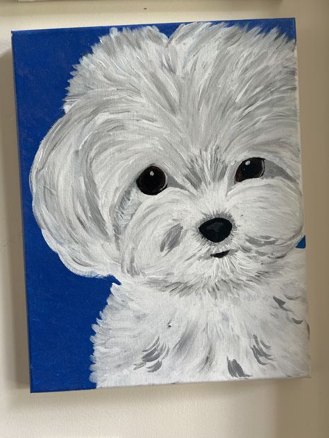 Maltese Miniature Maltese, Christmas Painting Ideas, Vision Board Pics, Christmas Painting, Maltese Dogs, Dog Drawing, Christmas Paintings, Painting For Kids, Art Abstrait