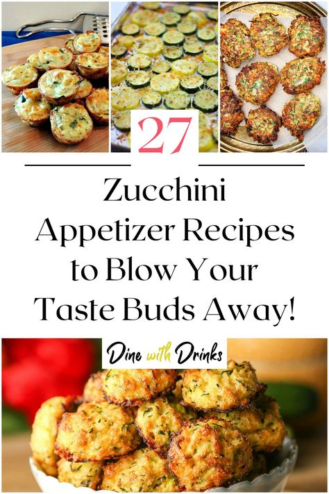 Collage of 4 zucchini appetizer recipes. Zucchini Appetizers, Zucchini Tomato Bites, Zucchini Tomato Cheese Bites, Crispy Zucchini Bites With Aioli Dip, Zucchini Appetizer Recipes, Zucchini Hors D’oeuvres, Eggplant Appetizer, Artichoke Appetizer, Zucchini Appetizer