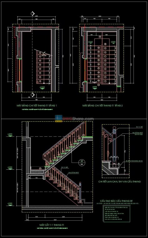 Stairs Plan Architecture, Plumbing Installation Plan, Staircase Elevation, Stairs Plan, Stairs Detail, Stairs Floor Plan, Staircase Detail, Stair Design Architecture, Stairs Railing