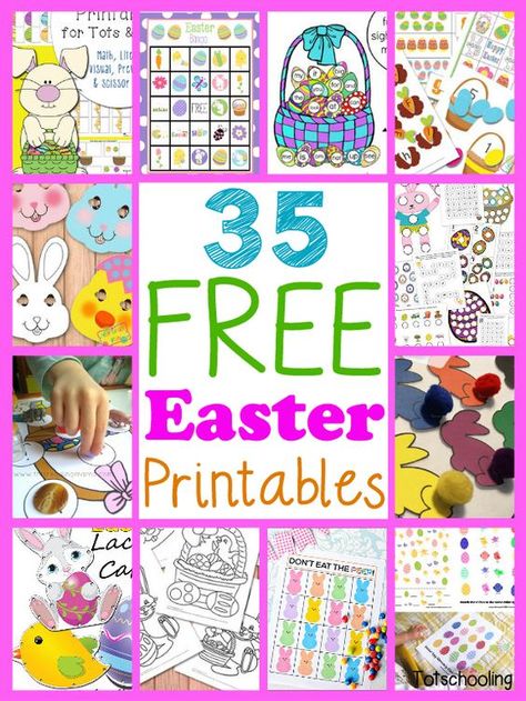 35 Free Easter Printables via Totschooling Easter Craft Activities, Easter Kindergarten, Easter Classroom, Easter School, Easter Worksheets, Easter Crafts For Toddlers, April Easter, Easter Preschool, Easter Activities For Kids