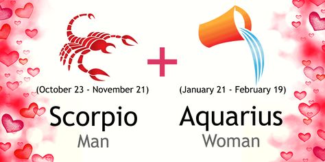 Scorpio Man and Aquarius Woman Love Compatibility Scorpio And Aquarius Compatibility, Aquarius Men Love, Rising Aries, Aquarius Relationship, Aquarius Women, Aquarius Compatibility, Zodiac Signs Couples, Twin Flames Signs, Aquarius Scorpio