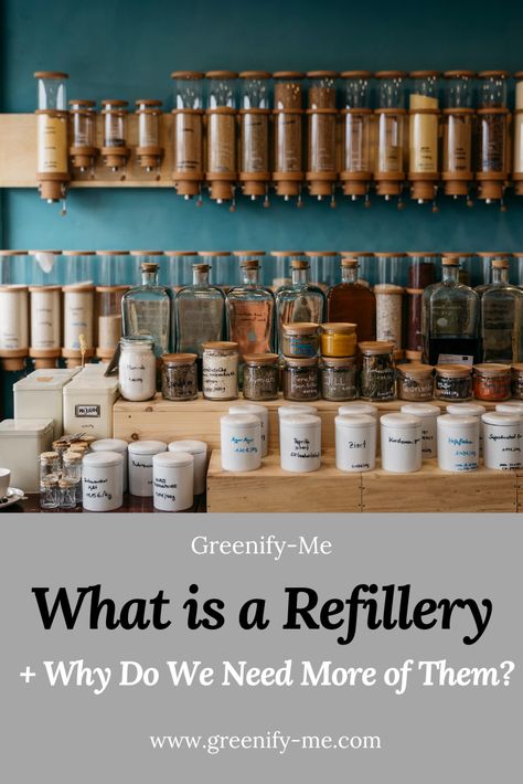 What is a refillery? Essentially it's a zero waste store you can refill goods without single-use plastic. Here's what you need to know. #zerowaste #refillery #plasticfree No Waste Grocery Store, Zero Waste Store Ideas, Refill Store Ideas, How To Start A Refill Store, Refillery Store Design, Zero Waste Store Design, Refillery Store, Refillery Shop, Mercantile Store Ideas