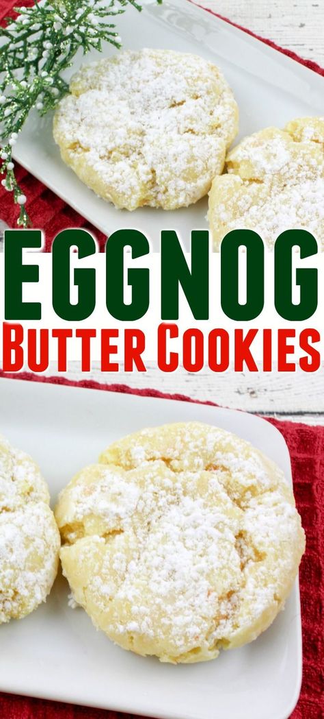 Eggnog Dessert, Xmas Cookie, Eggnog Cookies, Gooey Butter Cookies, Amazing Desserts, Eggnog Recipe, Egg Nog, Seasonal Treats, Family Eating