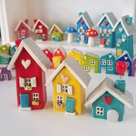 Fairy Garden Pots, Clay House, Pottery Houses, Air Dry Clay Projects, Clay Houses, Clay Crafts Air Dry, February 22, Ceramic Houses, Pottery Crafts