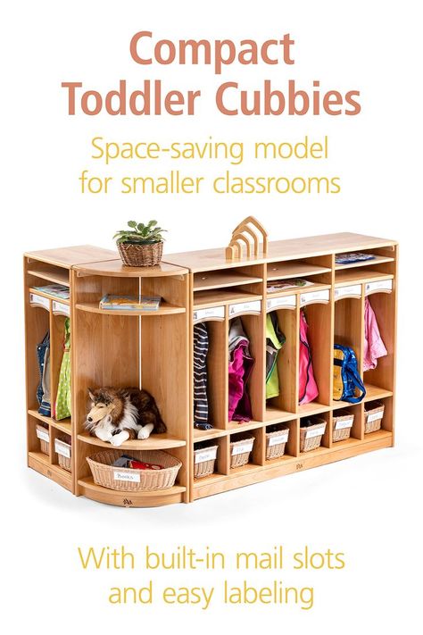 children's cubbies for toddler classroom Daycare Furniture Diy, Home Daycare Cubby Ideas, Cubby Storage Ideas Classroom, Daycare Cubby Ideas, Daycare Cubbies Ideas, Cubbies For Classroom, Classroom Lockers, Daycare Cubbies, Daycare Storage