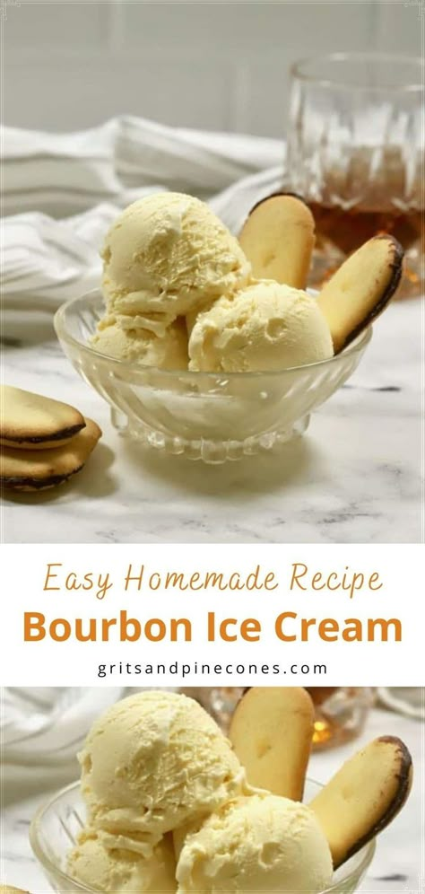 Bourbon Ice Cream, Homemade Bourbon, Homemade Ice Cream Recipes Machine, Sherbet Recipes, Ice Cream Recipes Machine, Old Fashioned Ice Cream, Ice Cream Maker Recipes, Homemade Vanilla Ice Cream, Homemade Ice Cream Recipes