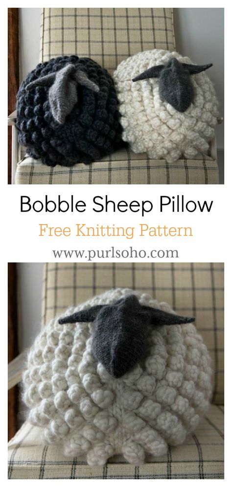 Sheep Knitting Pattern Free, Sheep Knitting Pattern, Sheep Pillow, Crochet Sheep, Knitted Cushions, Hair Hoco, Knit Pillow, Finger Knitting, Homecoming Hair