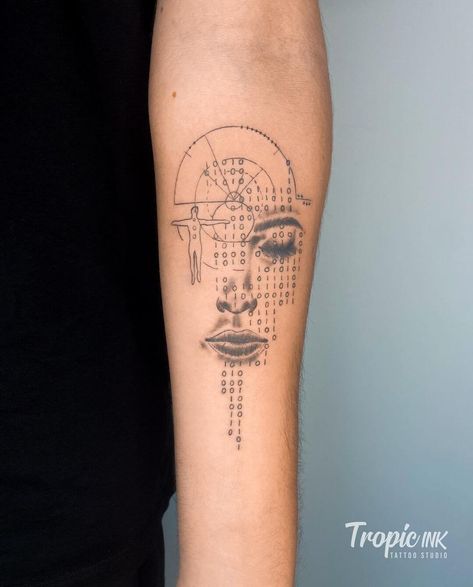 Binary Tattoo Ideas, Binary Tattoo, Tattoo On Forearm, Non Binary People, Interesting Facts About Yourself, Binary Code, Non Binary, Forearm Tattoos, Blackwork Tattoo