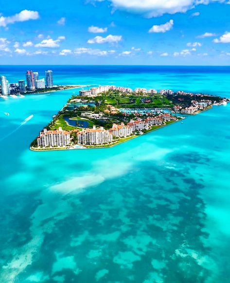 Stay Salty Florida™ on Instagram: “Move over 90210, this is now America's richest zipcode! Fisher Island, Miami F L☀️R🌴D A . .  Photo Cred @titoheli  #staysaltyflorida…” Pretty Beaches, Where Is Bora Bora, Beach Architecture, Best Island Vacation, Lanai Island, Miami Luxury, Fisher Island, Miami Travel, Airlie Beach