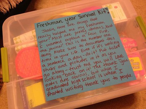 Freshman Year Survival Kit Freshman Year Survival Kit, Freshmen Year Survival Kit, College Survival Kit, Senior Graduation Party, High School Survival, College Survival, High School Graduation Gifts, College Care Package, Freshman College