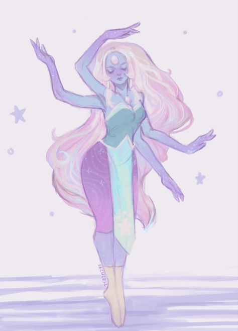 Opal Steven Universe, Steven Universe Wallpaper, Steven Universe Drawing, Steven Universe Characters, Steven Universe Gem, Steven Universe Fanart, Universe Art, A Drawing, Steven Universe