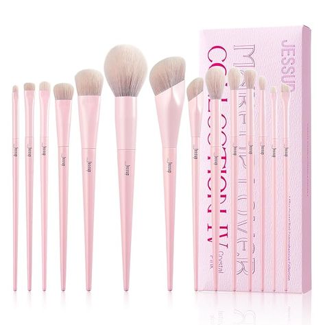 Jessup Pink Makeup Brushes Set 14Pcs Make up Brushes Premium Vegan Foundation Concealer Blush Eyeshadow Eyeliner Powder Highlighter Blending Face Brush Set, T495 Eyeliner Powder, Vegan Foundation, Pink Makeup Brushes, Setting Powder Brush, Rosa Make-up, Pink Makeup Brush, Face Brush Set, Blush Eyeshadow, Complete Makeup