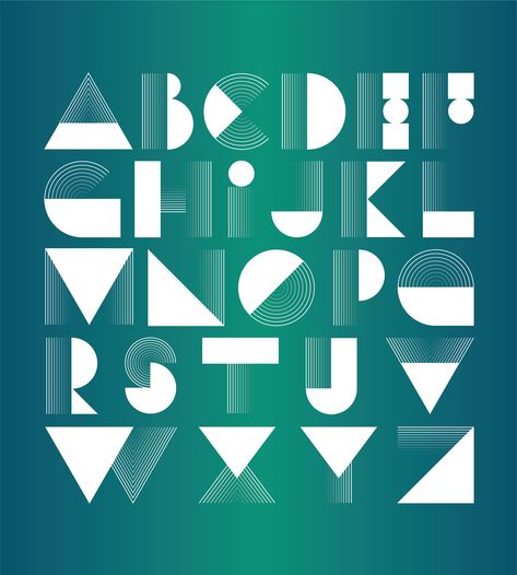 Geometric Typeface Design on Behance Geometric Typography, Typography Logo Inspiration, Geometric Font, Typography Poster Design, Creative Fonts, Geometric Logo, Alphabet Design, Typeface Design, Design Geometric