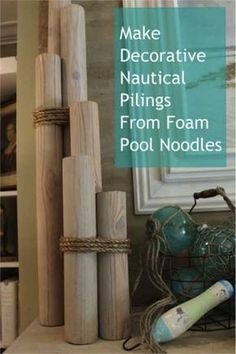 Diy Coastal Decor, Diy Nautical Decor, Noodles Ideas, Pool Noodle Crafts, Foam Noodles, Nautical Diy, Pool Noodle, Nautical Bathrooms, Garden Decor Projects