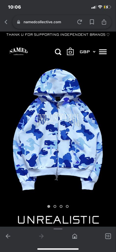 Blue Named Collective, Named Collective, Blue Names, Camo Hoodie, Blue Camo, Blue Hoodie, Just Girl Things, Logo Embroidered, Zip Hoodie