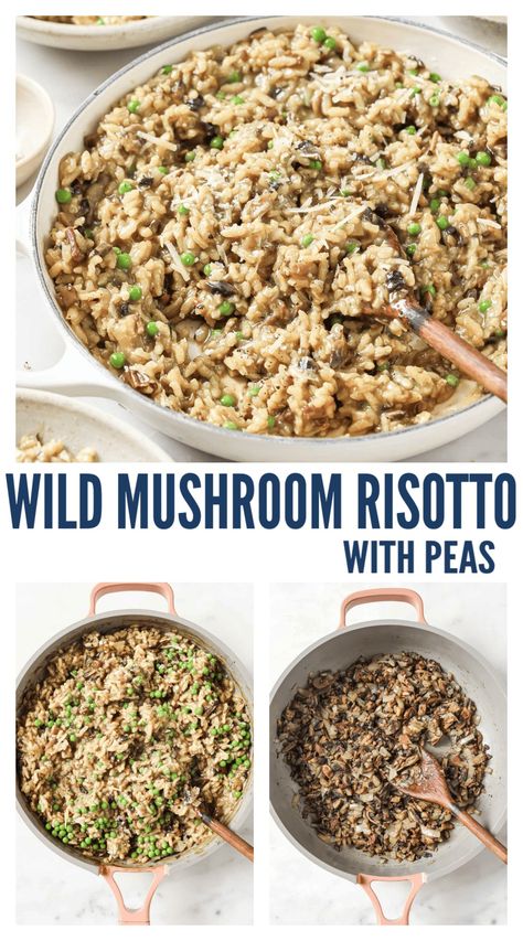 This wild mushroom risotto is for all those mushroom lovers out there. Loaded with all kinds of mushrooms with hints of white wine and parmesan cheese in every bite. It's an Italian comfort food classic you're sure to love! Top it with juicy steak, crispy leeks, or more parmesan for a real fine dining feel! #risotto #risottorecipe #mushroomrecipe #mushrooms #vegetarian #italianfood #comfortfood #pastadinner Wild Mushroom Risotto, Crispy Leeks, Kinds Of Mushrooms, Wild Mushroom Recipes, Mushroom Risotto Recipes, Italian Comfort Food, Risotto Recipe, Wild Mushroom, Mushroom Risotto